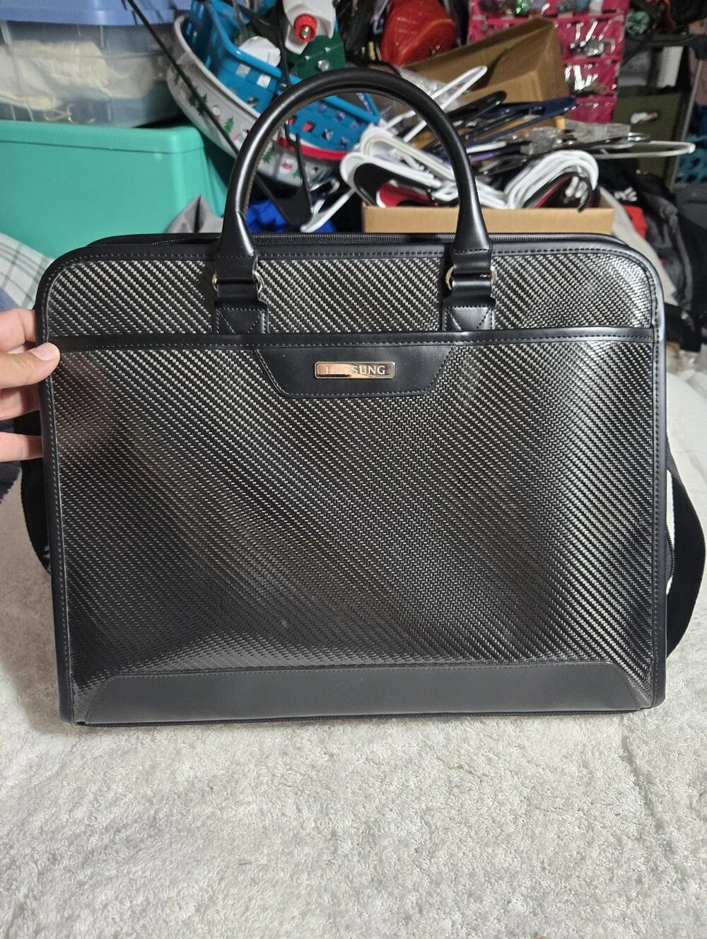 Hyosung Briefcase With Shoulder Strap Like New 12x16